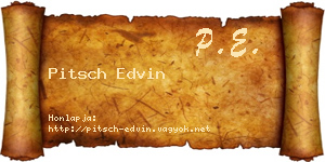 Pitsch Edvin névjegykártya